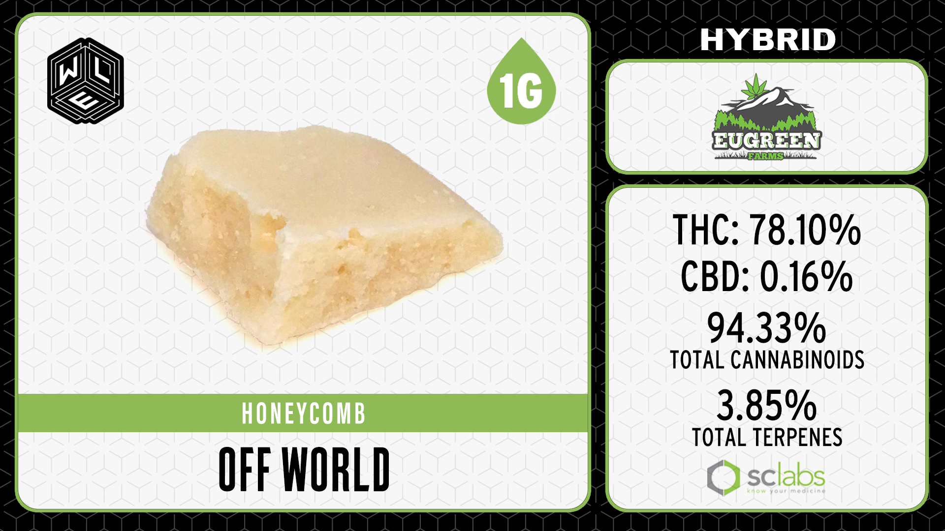 Photograph of product: WLE - Off World - 1g Honeycomb