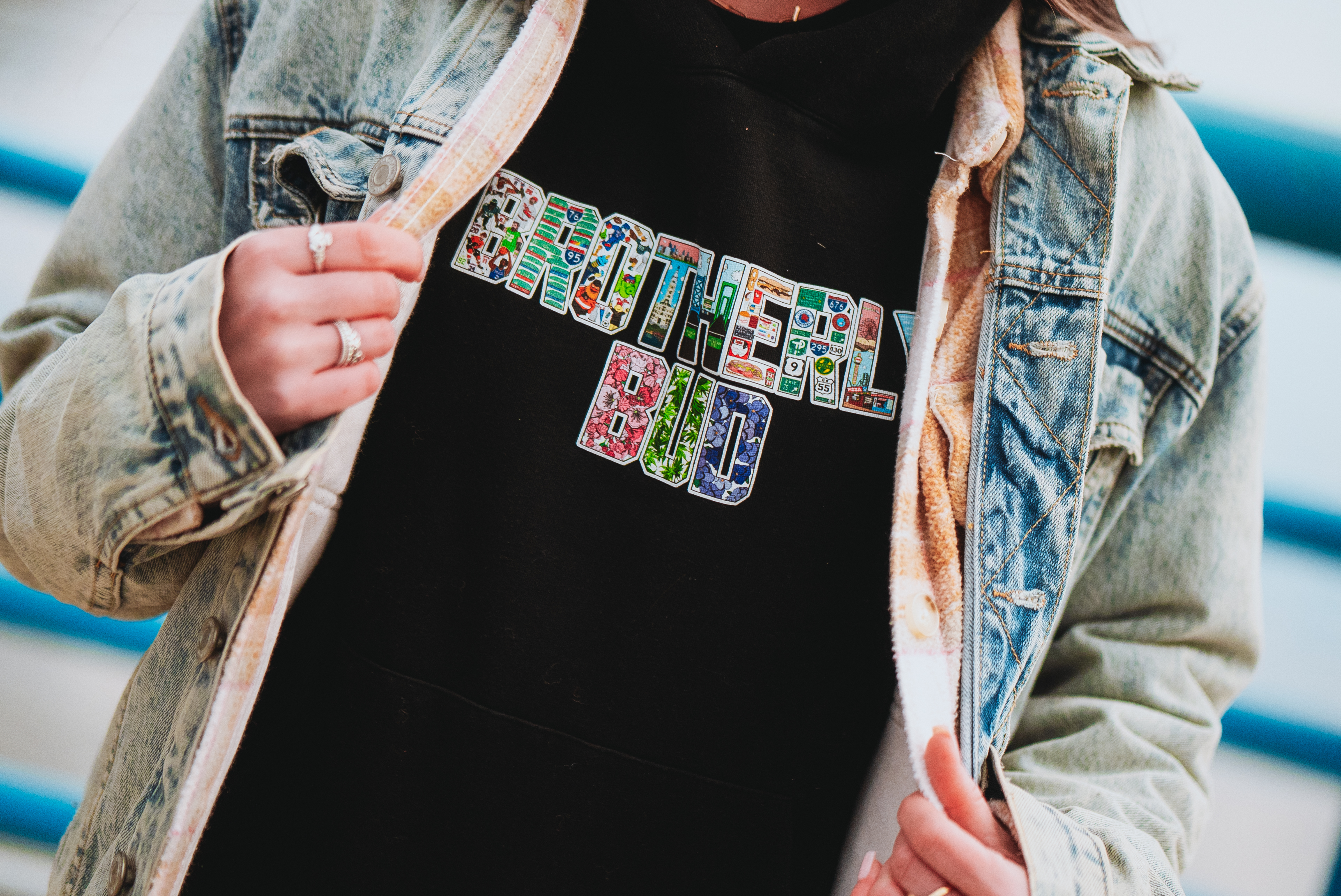 Photograph of product: Brotherly Bud Sign Black Hoodie-XS