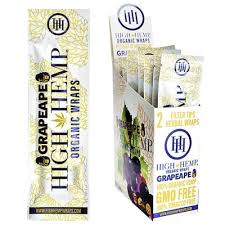 Photograph of product: High Hemp Grape Ape Organic Wraps + Filter Tips 2pk