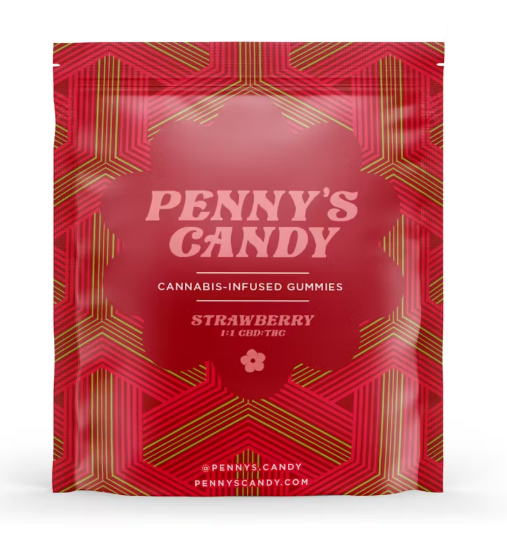 Photograph of product: Strawberry 1:1 (TH-oui:CBD) | 100mg | Edible | Penny's Candy