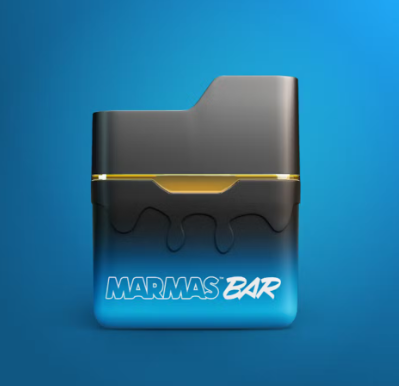 Photograph of product: 4Front Marmas Bar Blue Raspberry Liquid Diamond & Distillate Disposable Vape 1000mg