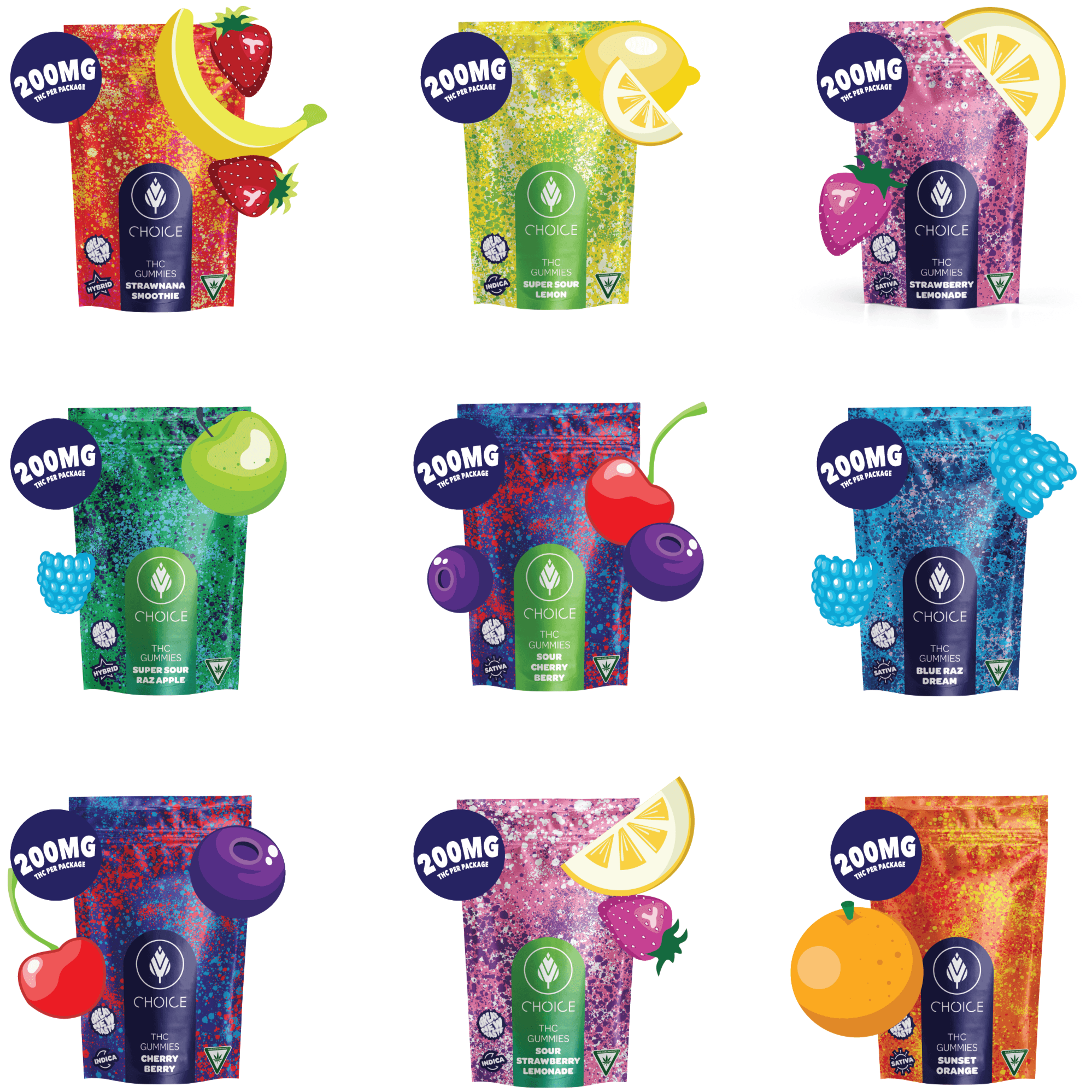 Photograph of product: Choice - Blue Raz Dream (Oui'd) Gummies - 200mg