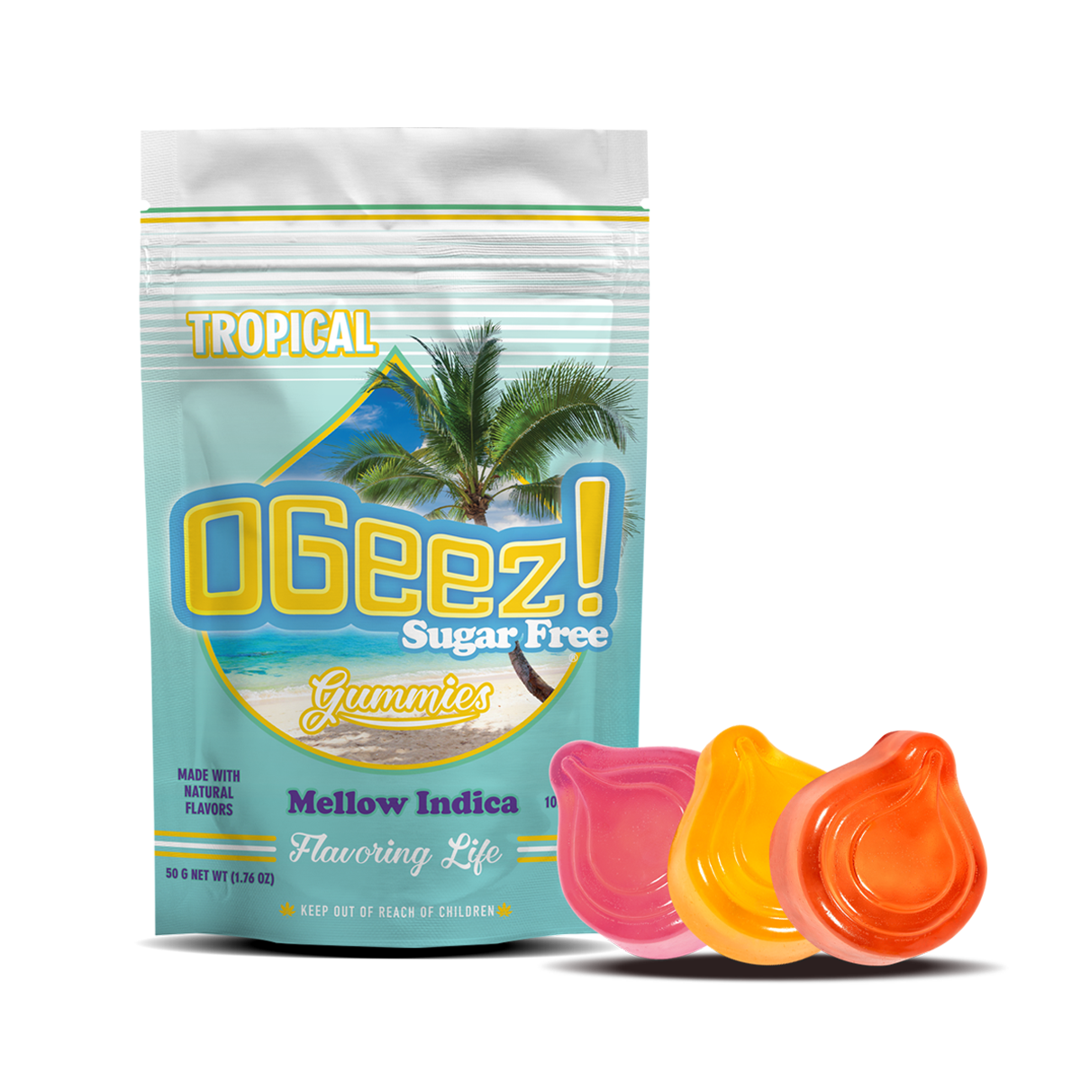 Photograph of product: OGeez! | Edibles | Sugar Free Tropical Mellow Oui'd (I) | [10pk](100mg)