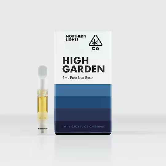 Photograph of product: High Garden 1ml Pure Live Resin Cartridge - Northern Lights