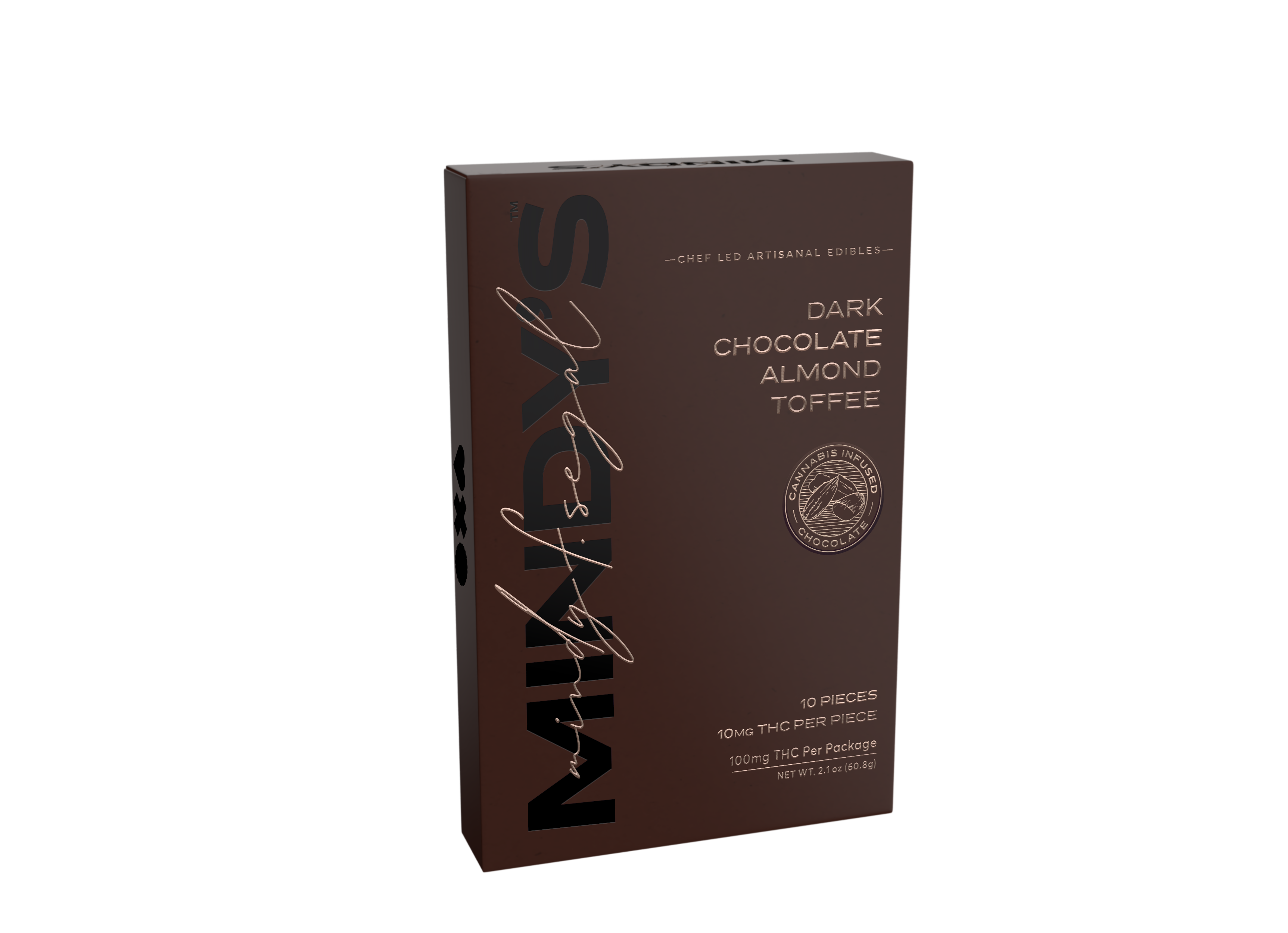 Photograph of product: Dark Chocolate Almond Toffee Bar | 100mg
