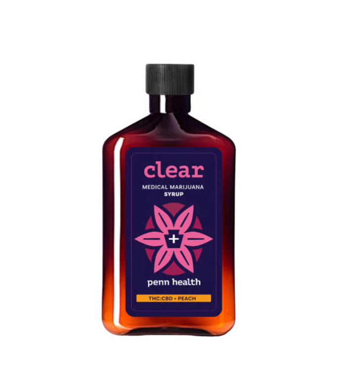 Photograph of product: Clear | Peach 1:1 TH-oui:CBD Mini Syrup | 200mg