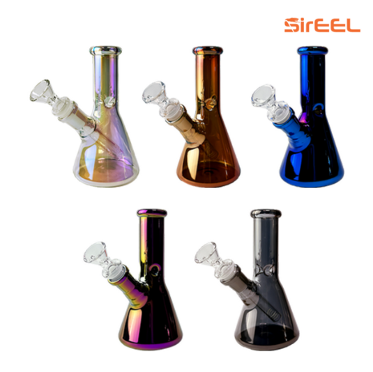 Photograph of product: Electroplated Beaker Bong with Flower Bowl Glass 6.5" Bong