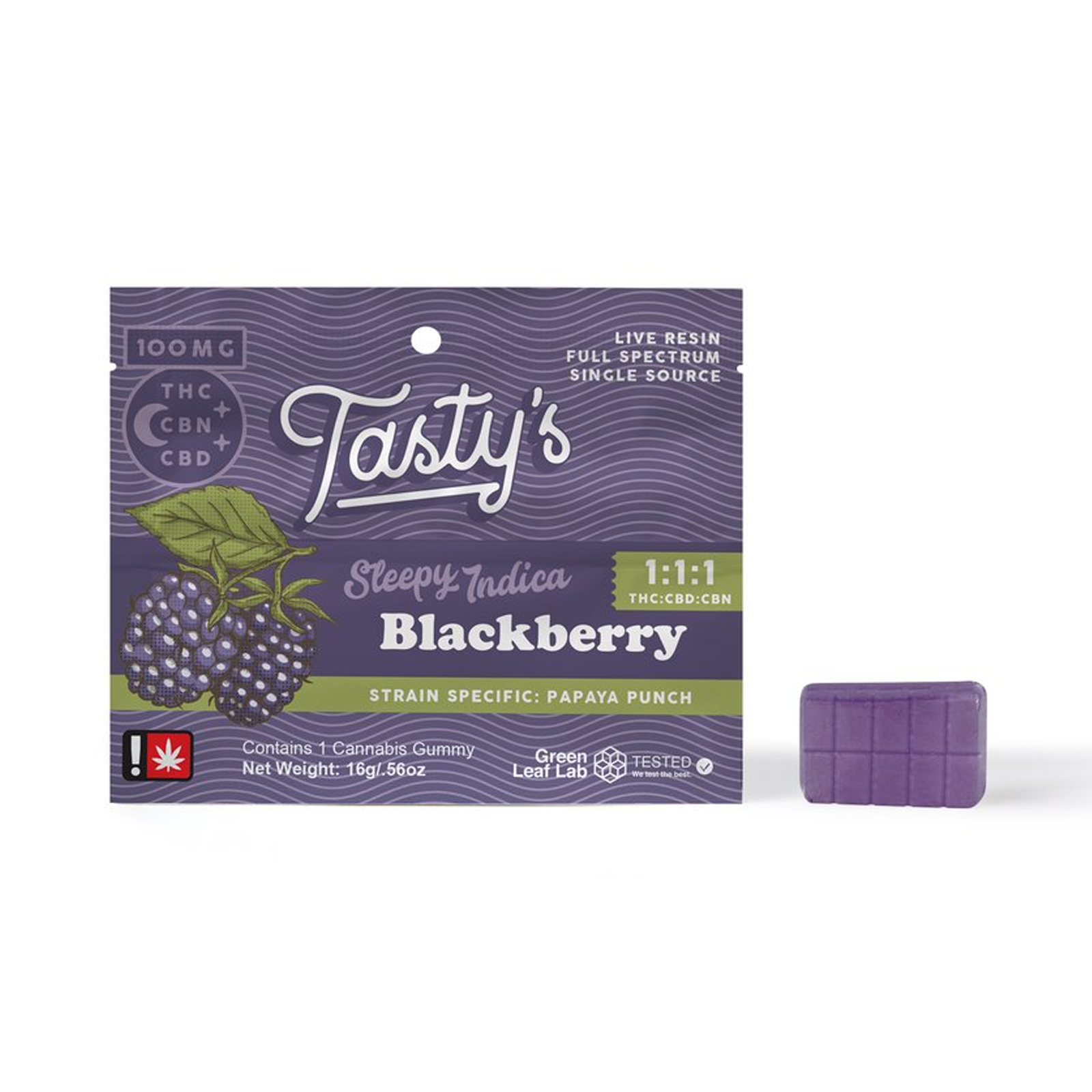 Photograph of product: Blackberry 1:1:1 Single Gummy | 100mg