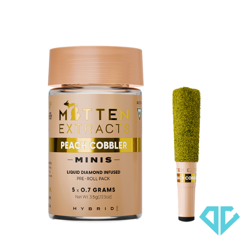 Photograph of product: Mitten Extracts Peach Cobbler Infused Pre-Rolls .7g 5 Pack