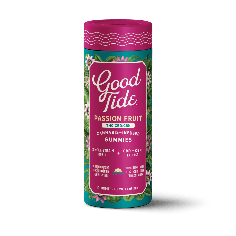 Photograph of product: Good Tide - Passion Fruit Gummies - 100MG