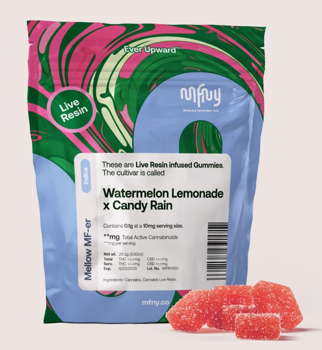Photograph of product: MFNY | Watermelon Lemonade x Candy Rain | Resin Gummies | 10ct | 100mg
