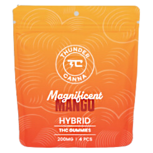Photograph of product: Thunder Canna Magnificent Mango Gummies 4pk 200mg TH-oui