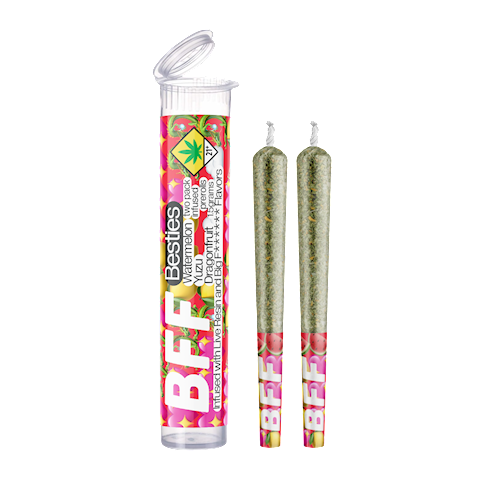 Photograph of product: Watermelon Yuzu Dragonfruit BFF Infused Pre-Roll 2-pack | 1.5g (DOH)