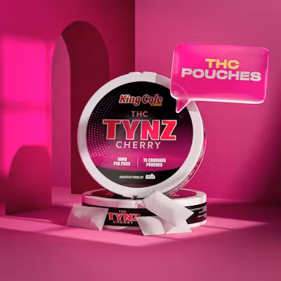 Photograph of product: King Cole | Tynz Cherry Pouches | 150mg Edible