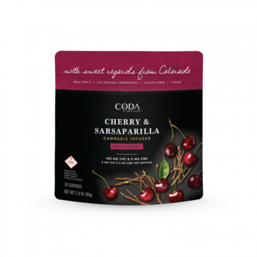 Photograph of product: Coda | Fruit Notes | - 100mg | Cherry and Sarsaparilla