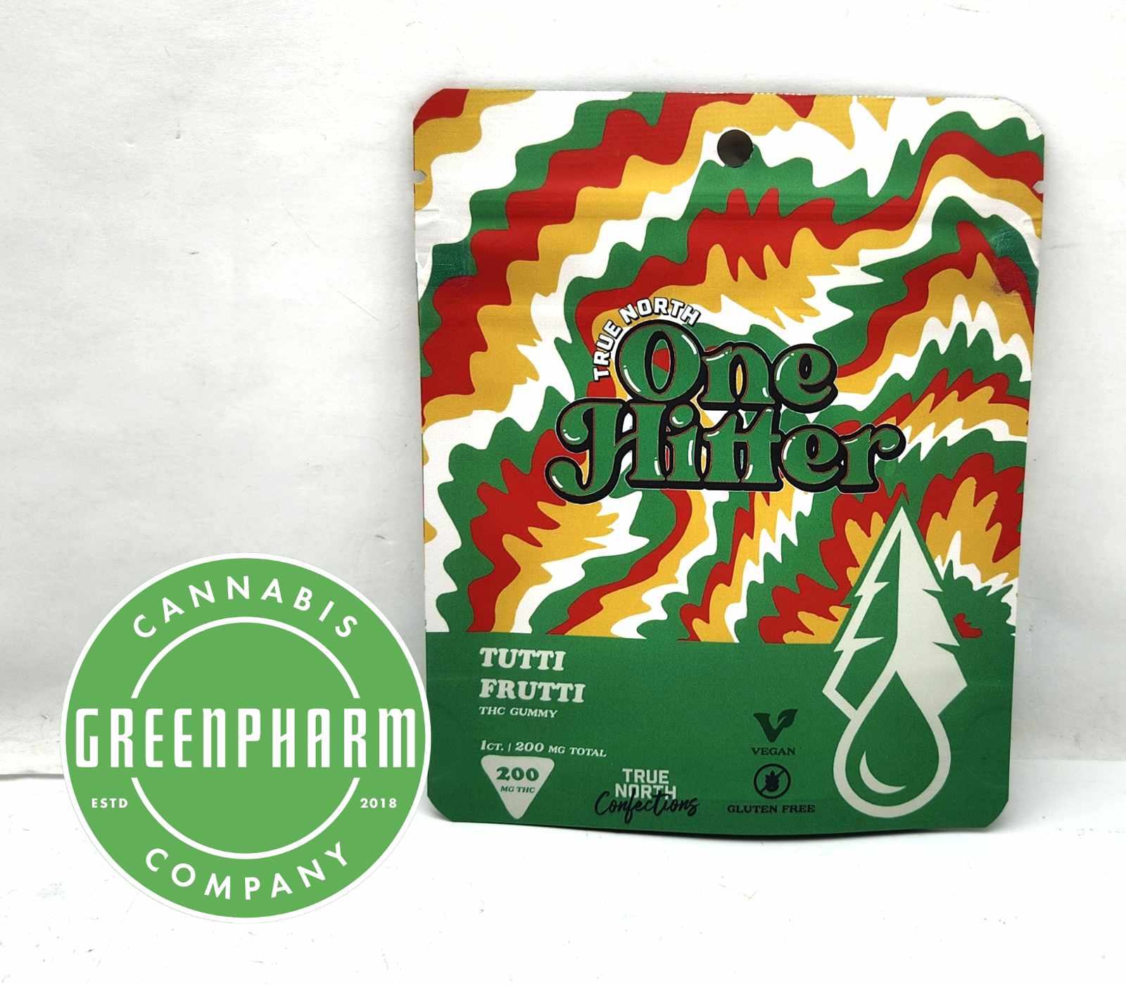 Photograph of product: Edible | True North | Tutti Fruitti One HItter Gummy | 200mg