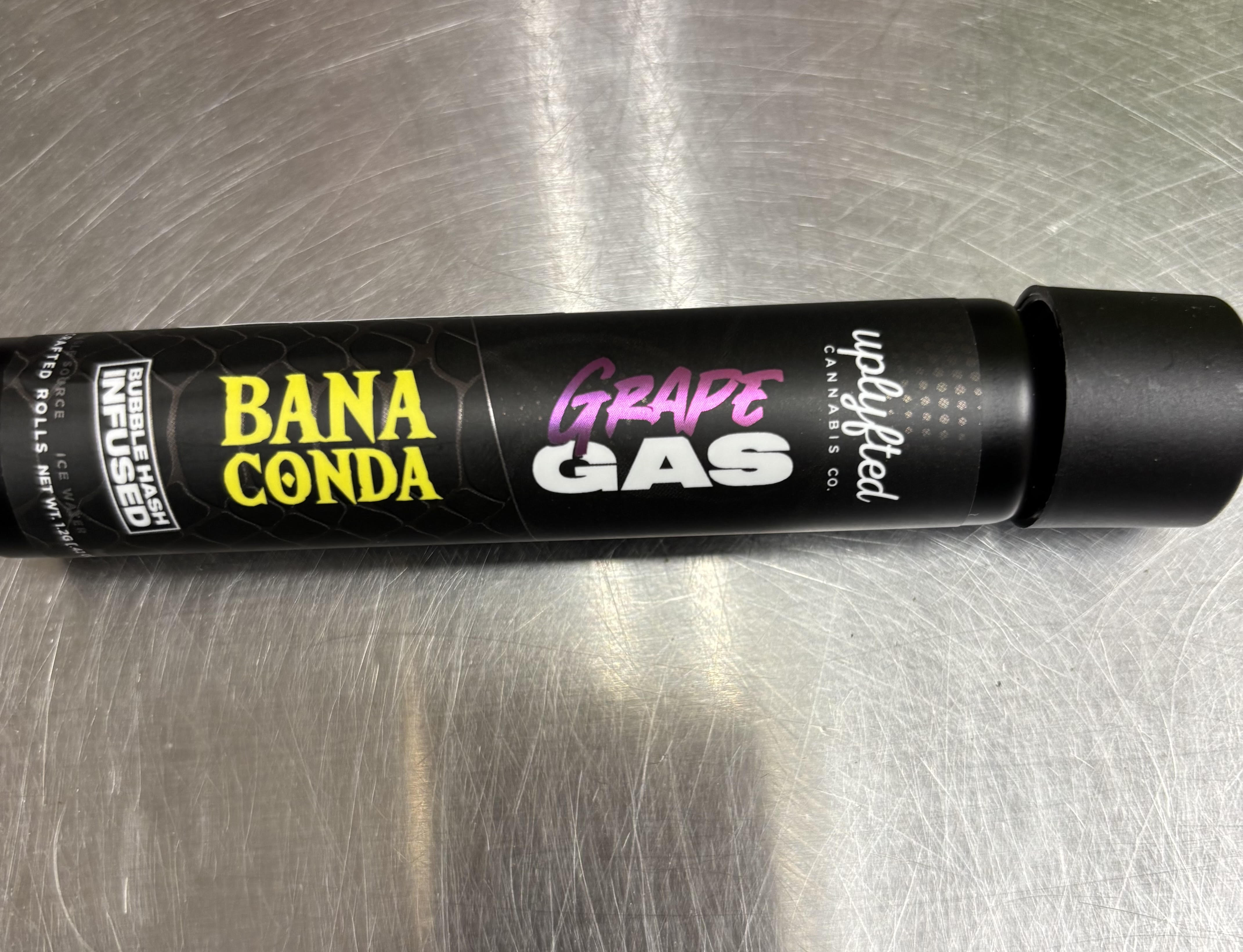 Photograph of product: Uplyfted Bananaconda x Grape Gas Infused Pre-Roll