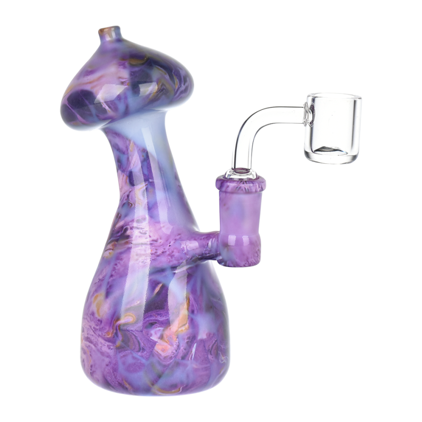 Photograph of product: MUSHROOM TOP | MARBLED GLASS DAB RIG | 6" | 14MM F