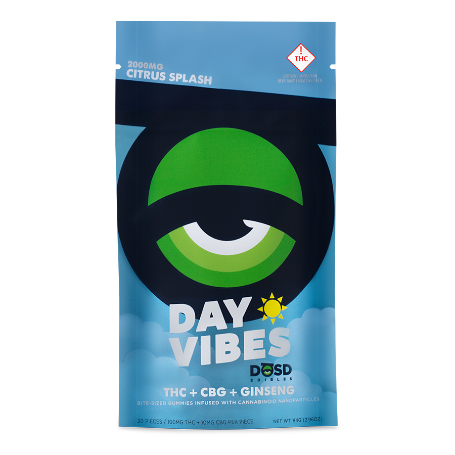 Photograph of product: DOSD Day Vibes Gummies | 2,000mg TH-oui : 200mg CBG | Citrus Splash