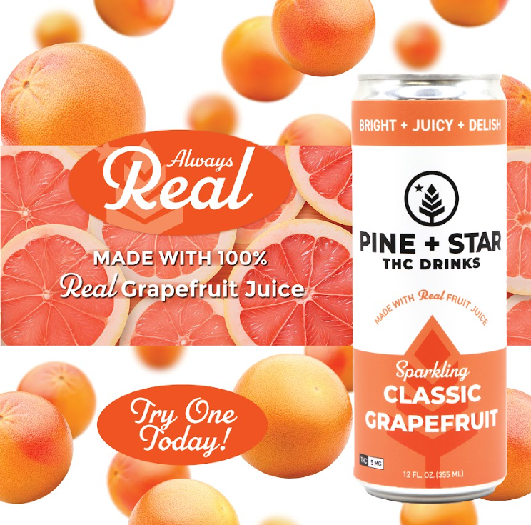 Photograph of Product: Classic Grapefruit Sparkling Water l 5mg - Pine + Star