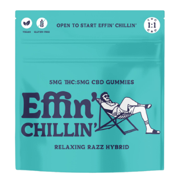 Photograph of product: Effin' Chill 1:1 Relaxing Razz Gummies 100mg 20pk (TH-oui:CBD)