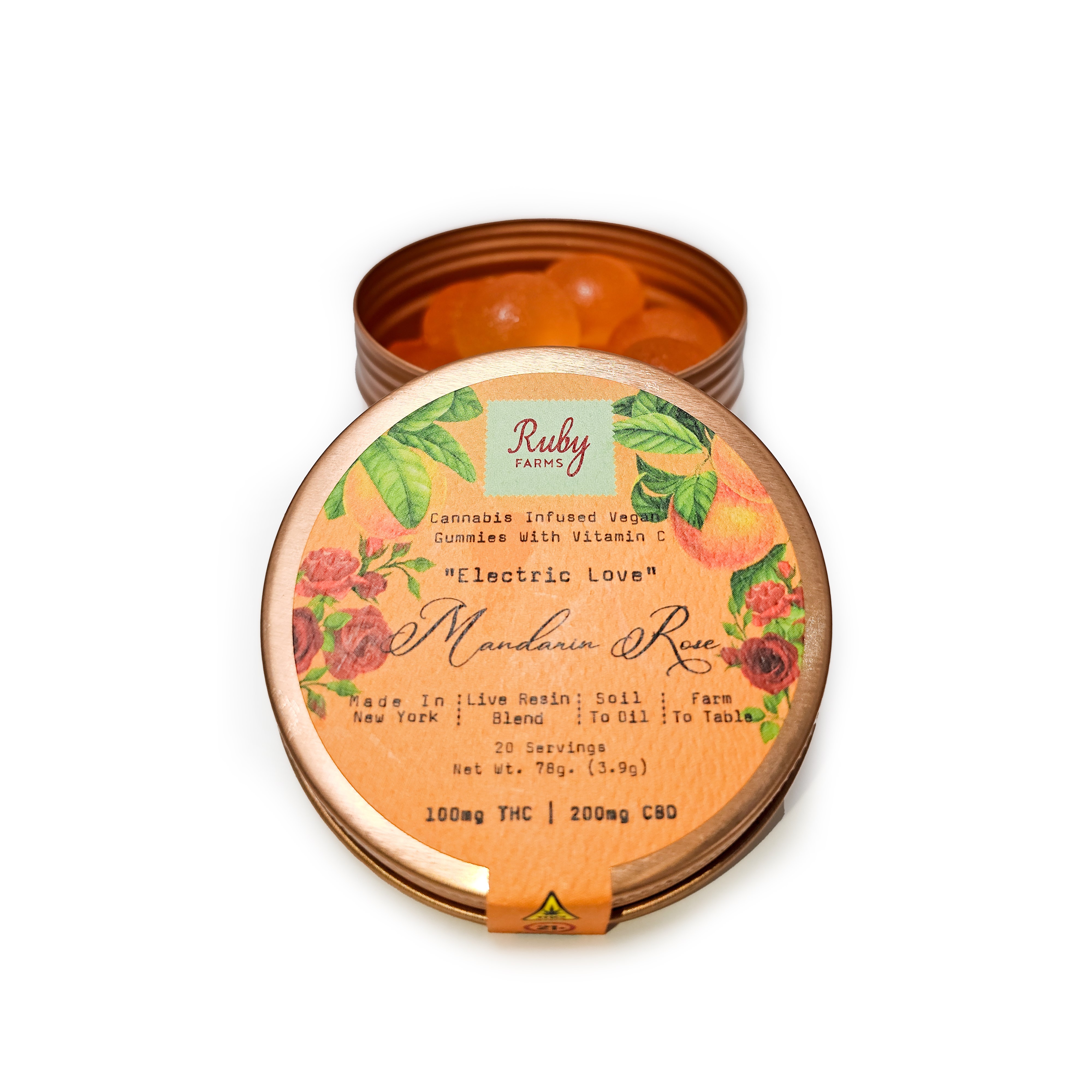 Photograph of product: "Electric Love" | Mandarin Rose | Blue Dream Live Resin | 1:2 | 20pk