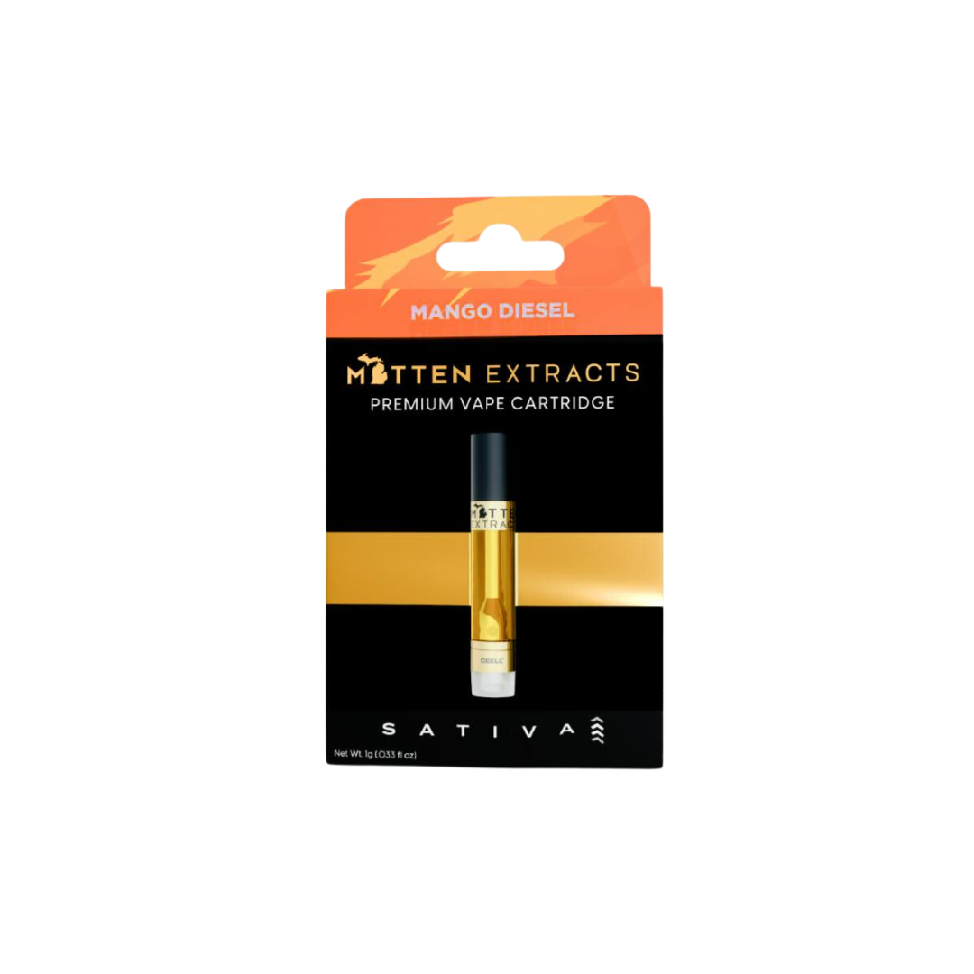 Photograph of product: Mitten Extracts | Mango Diesel Distillate Cartridge | 1g