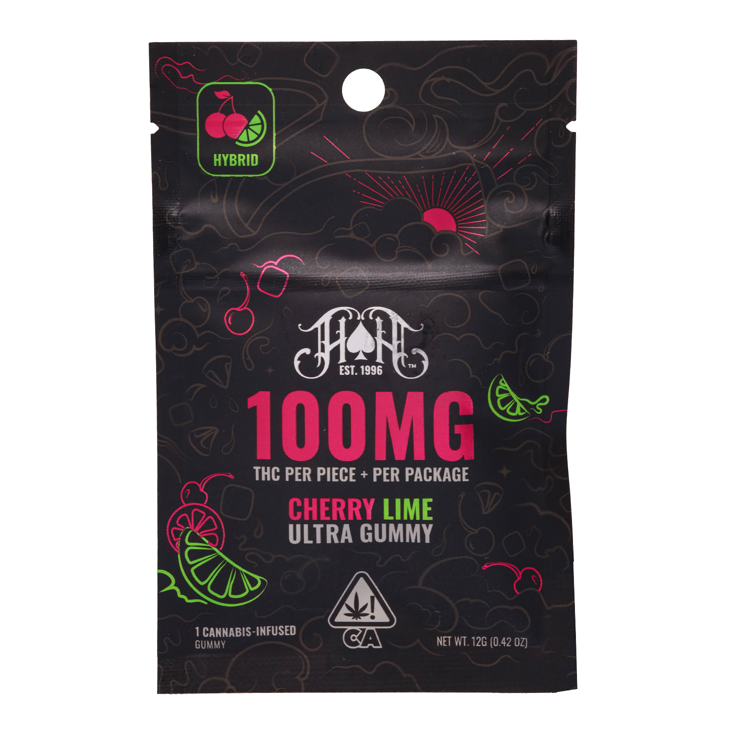 Photograph of product: CHERRY LIME 100MG GUMMIES