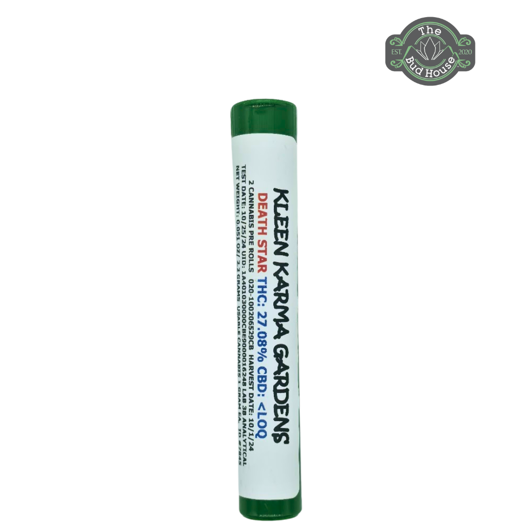 Photograph of product: Kleen Karma 2pk DEATH STAR 1g Pre-Rolls