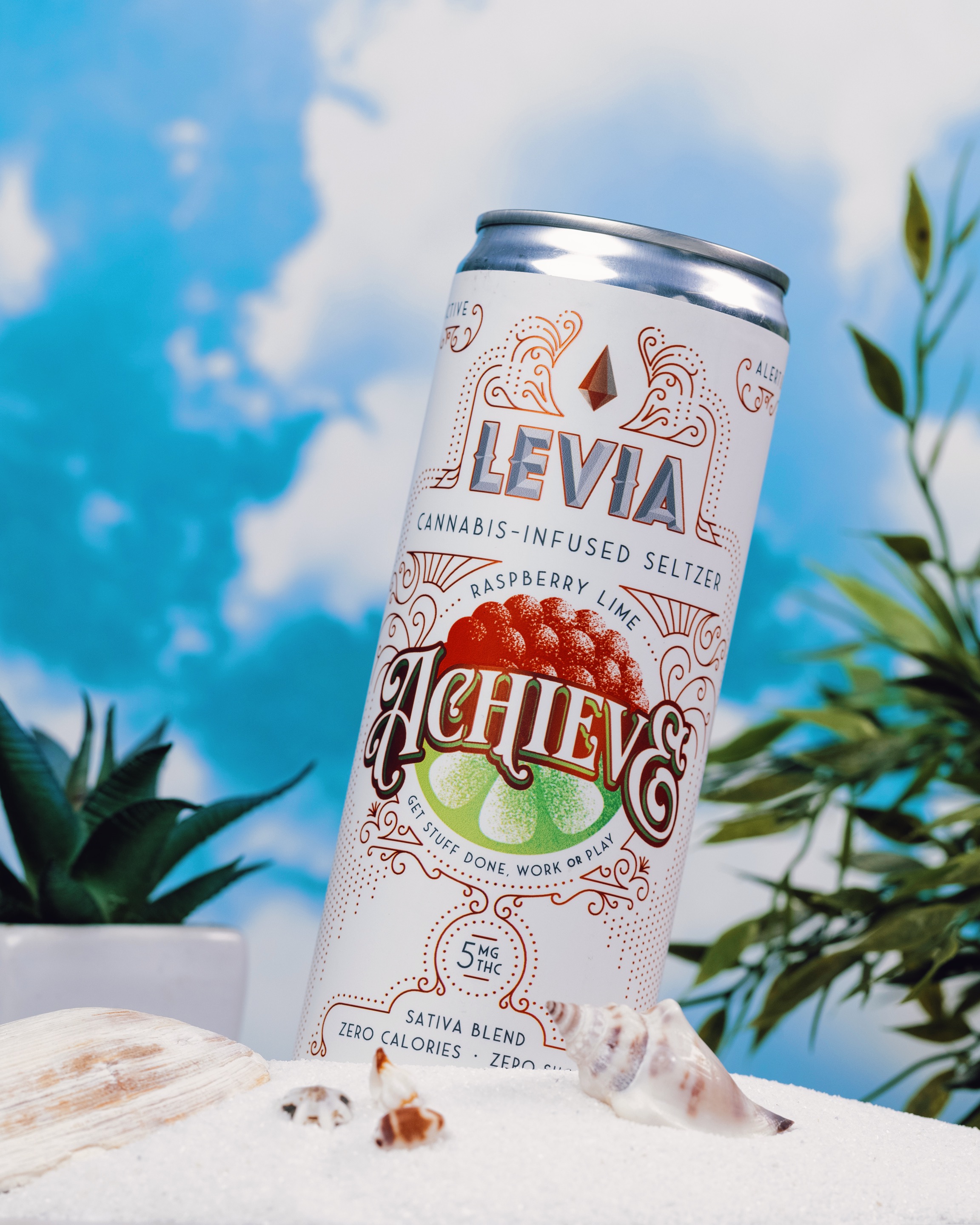 Photograph of product: Seltzer | Achieve | 12oz | 5mg | Levia