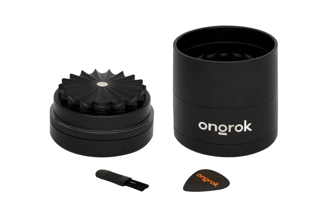 Photograph of product: Mini 5 Piece, Flower Petal Toothless Grinder (2.2 inch) | Black
