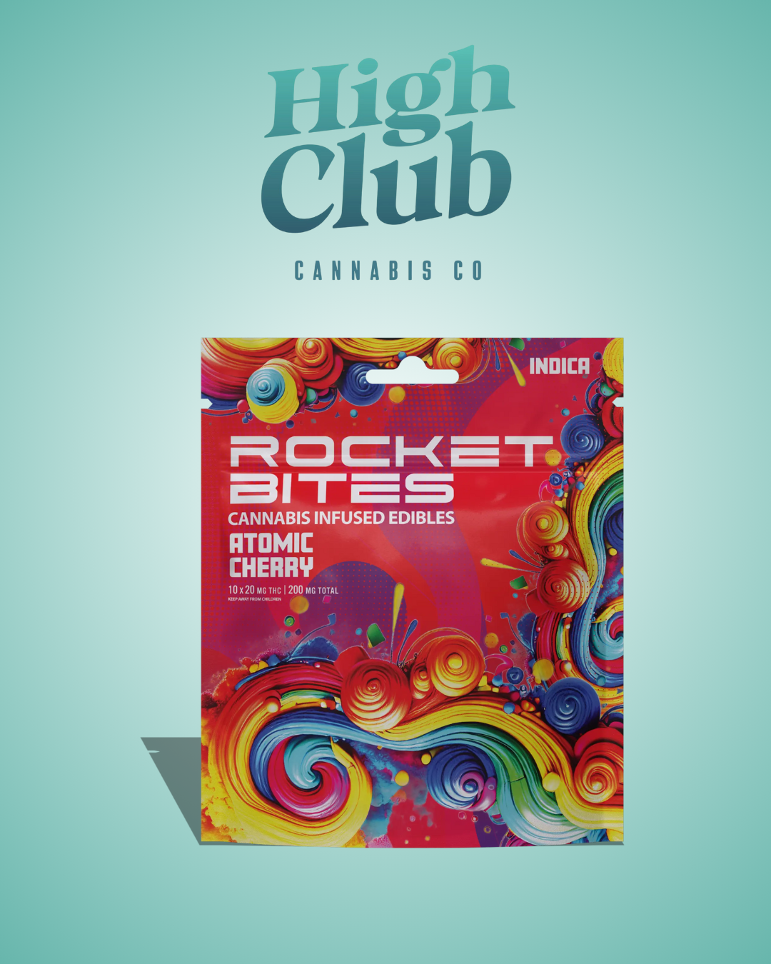 Photograph of product: Rocket Bites | Atomic Cherry | 200mg Gummies