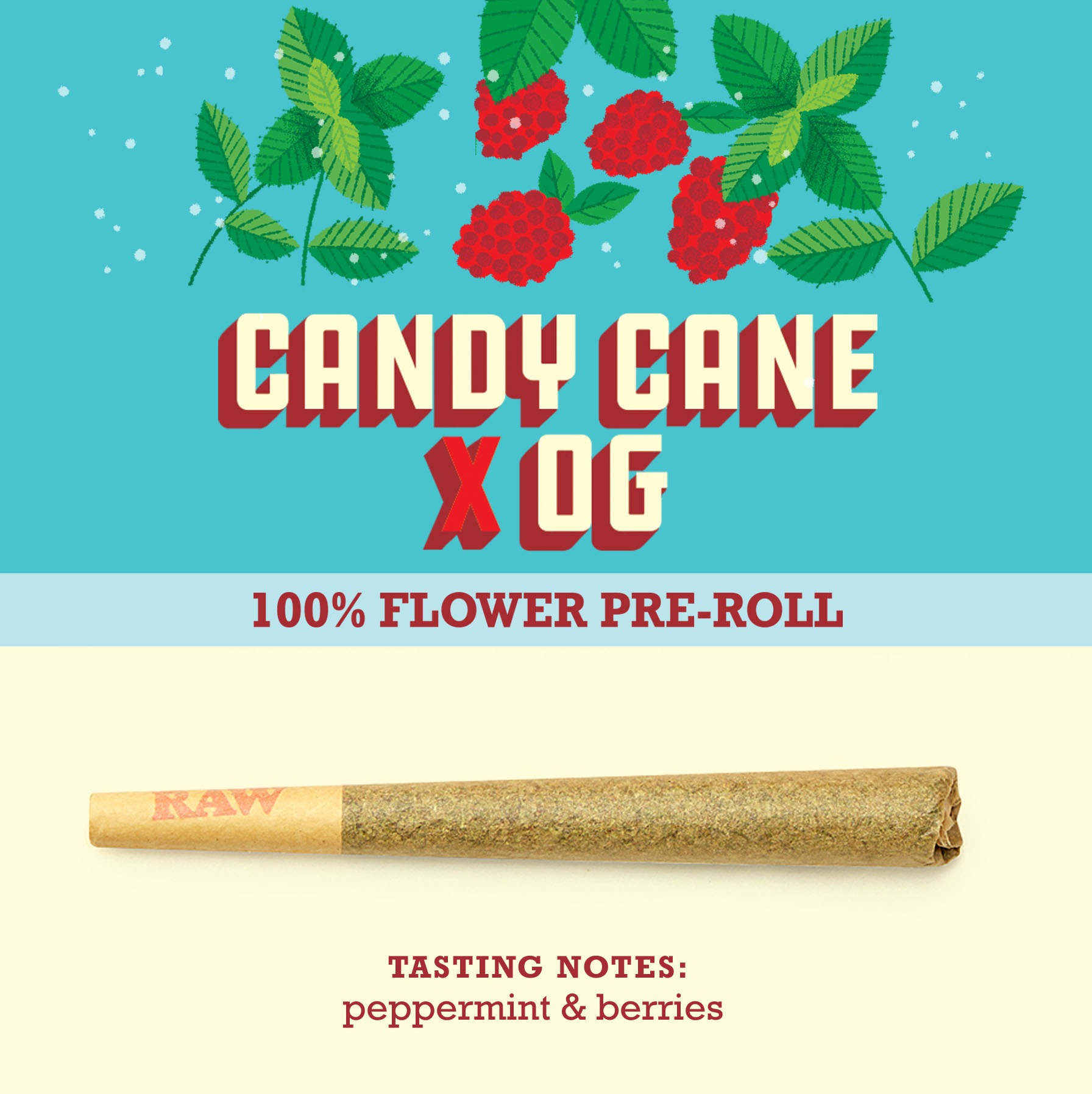 Photograph of product: (Paper Crane) Candy Cane x OG Pre Roll 8pk(I/H)