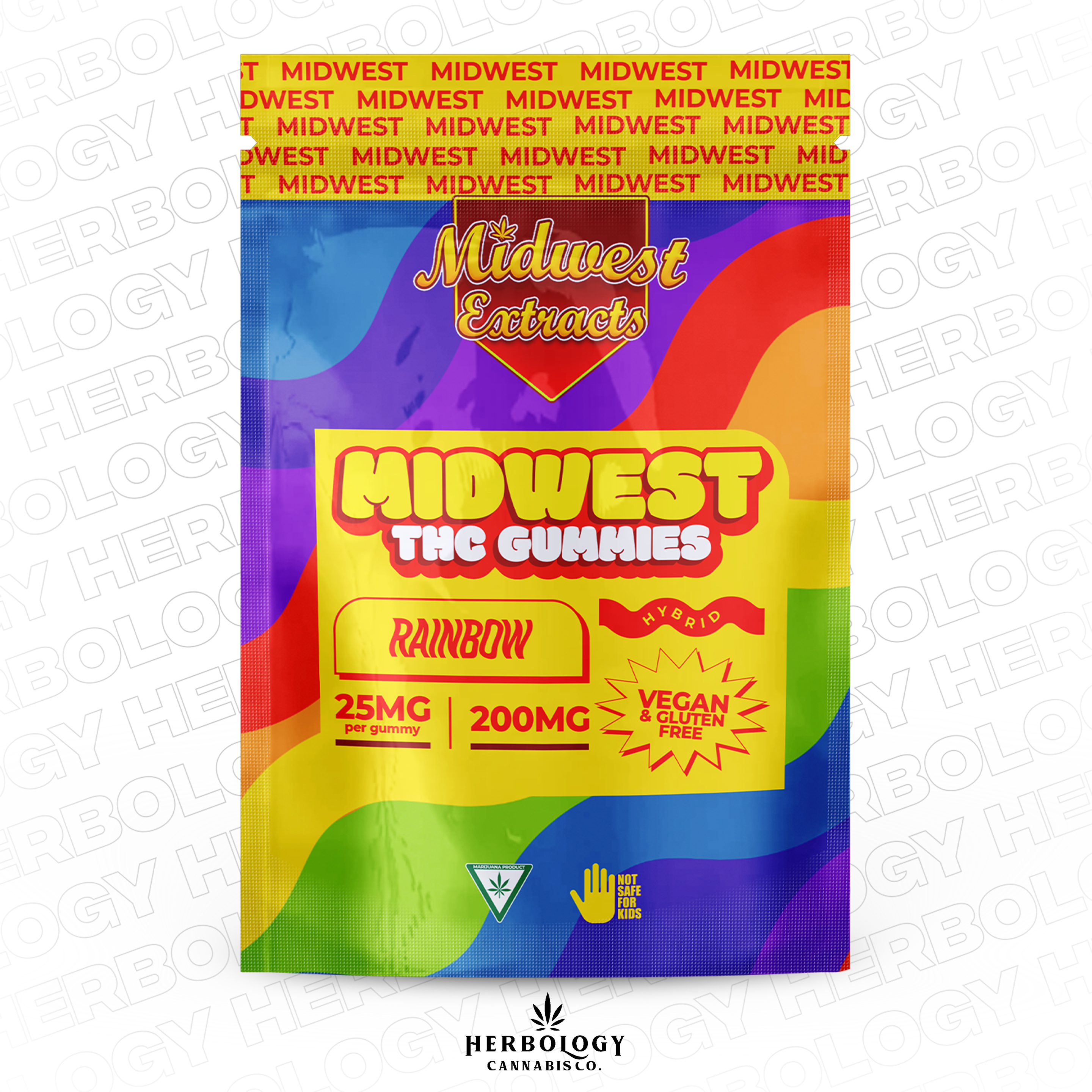 Photograph of product: Midwest Extracts | Gummy | Rainbow | 200mg