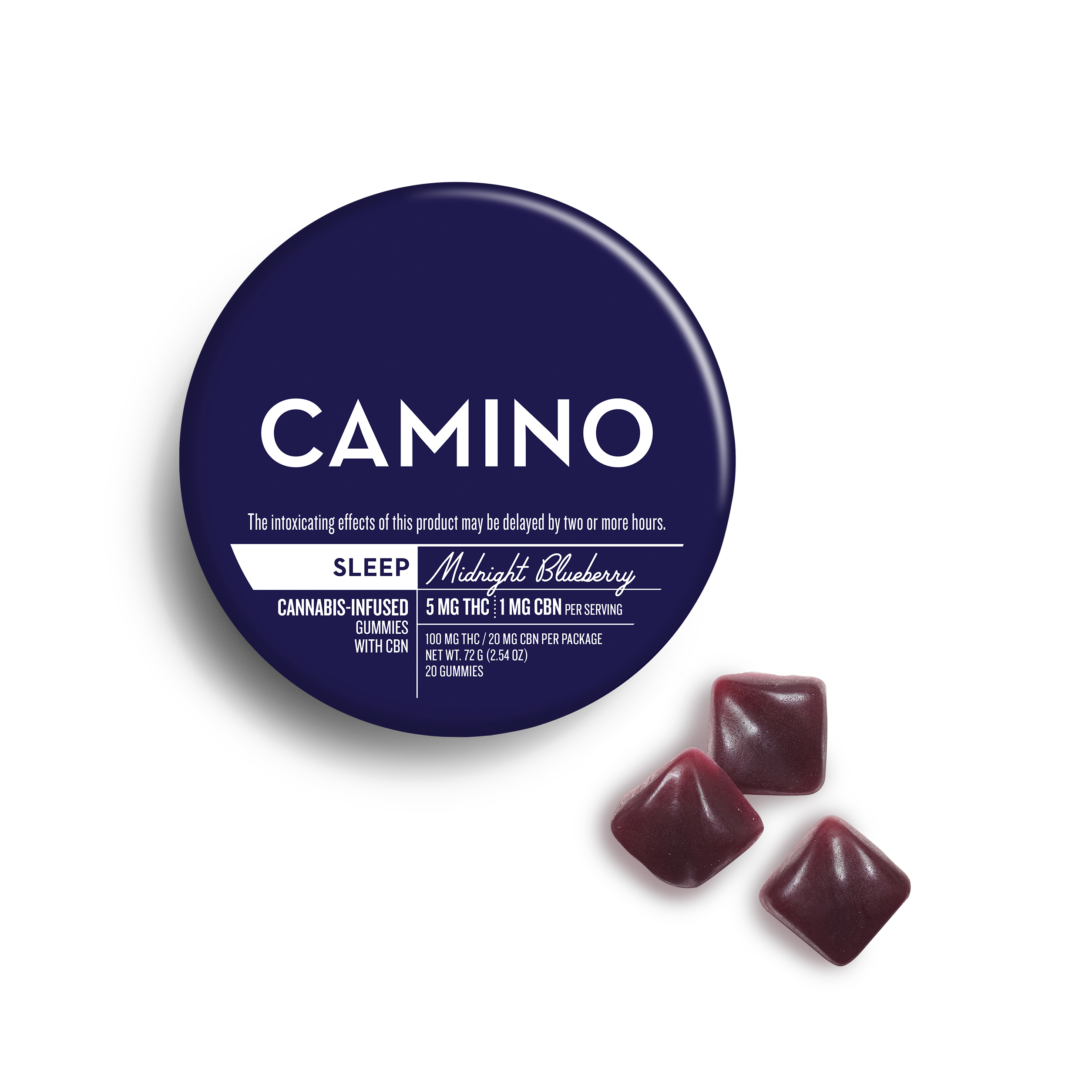 Photograph of product: Midnight Blueberry - 5:1 THC:CBN Gummies - 100mg