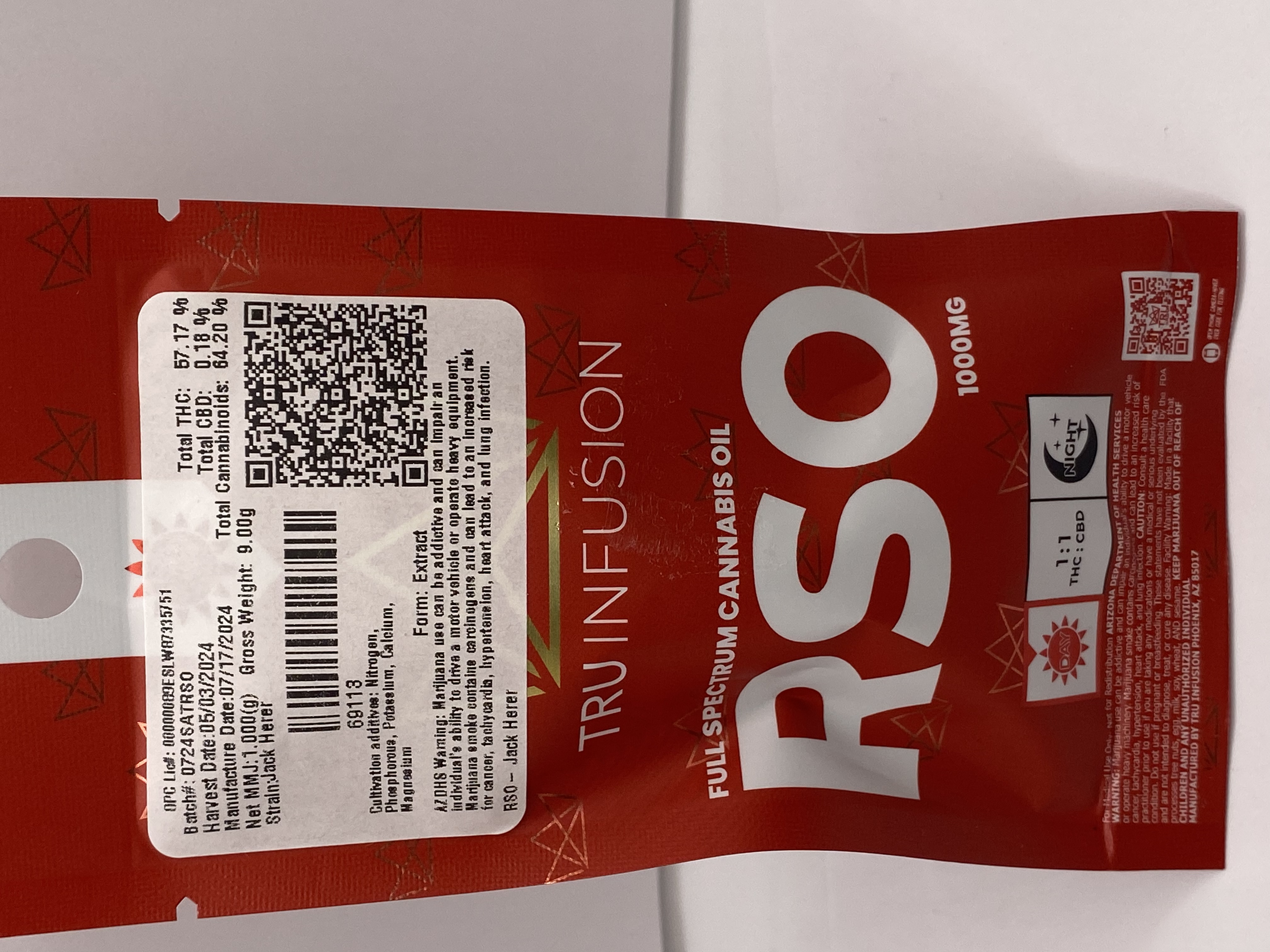 Photograph of product: Tru RSO Jack Herer (S) 1g