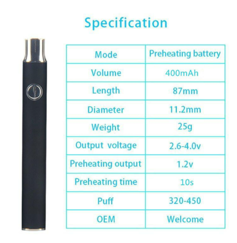 Photograph of product: 510 Battery - 350 MaH - Assorted