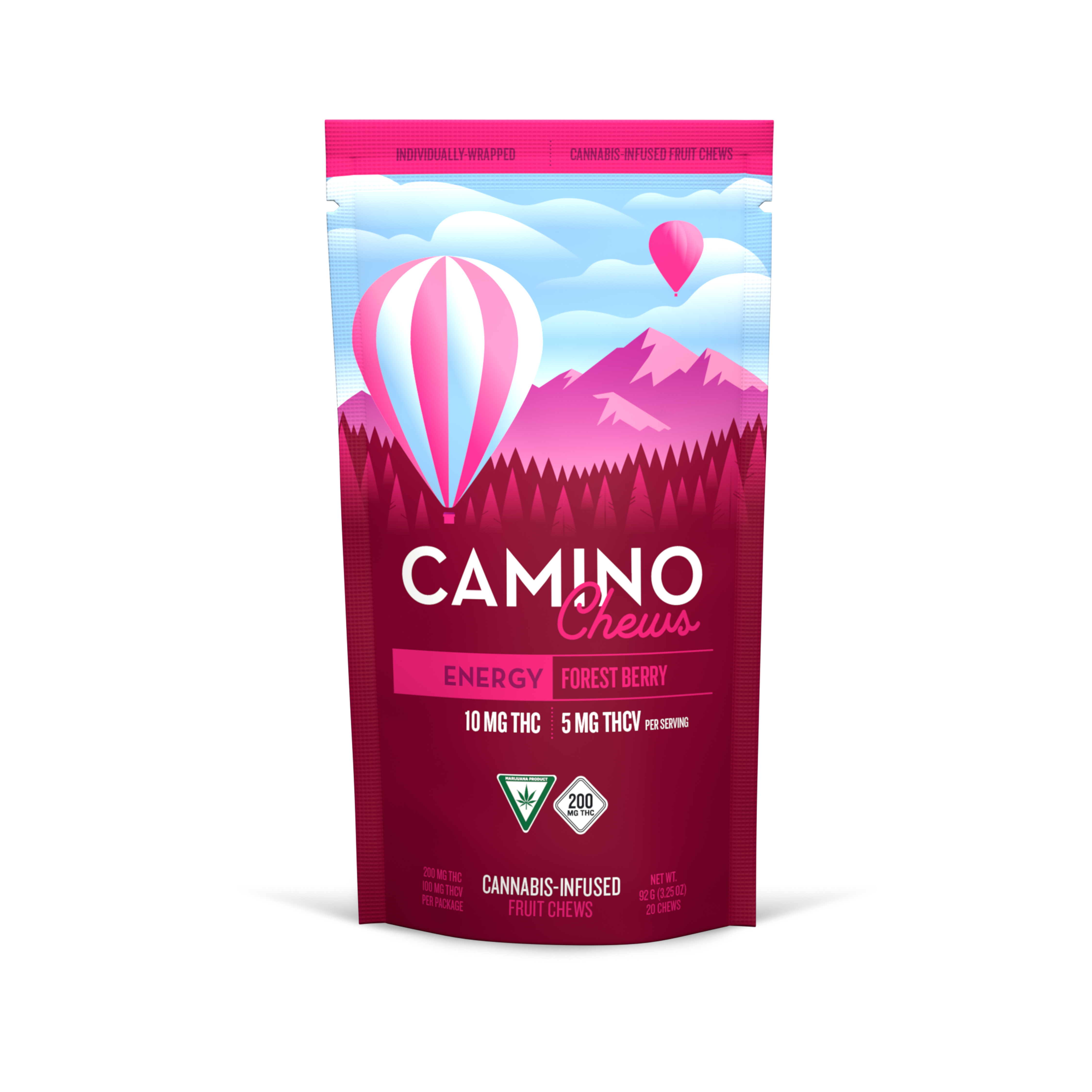 Photograph of product: Forest Berry Fruit Chews (200mg TH-oui/100mg TH-ouiv 20 Pack)
