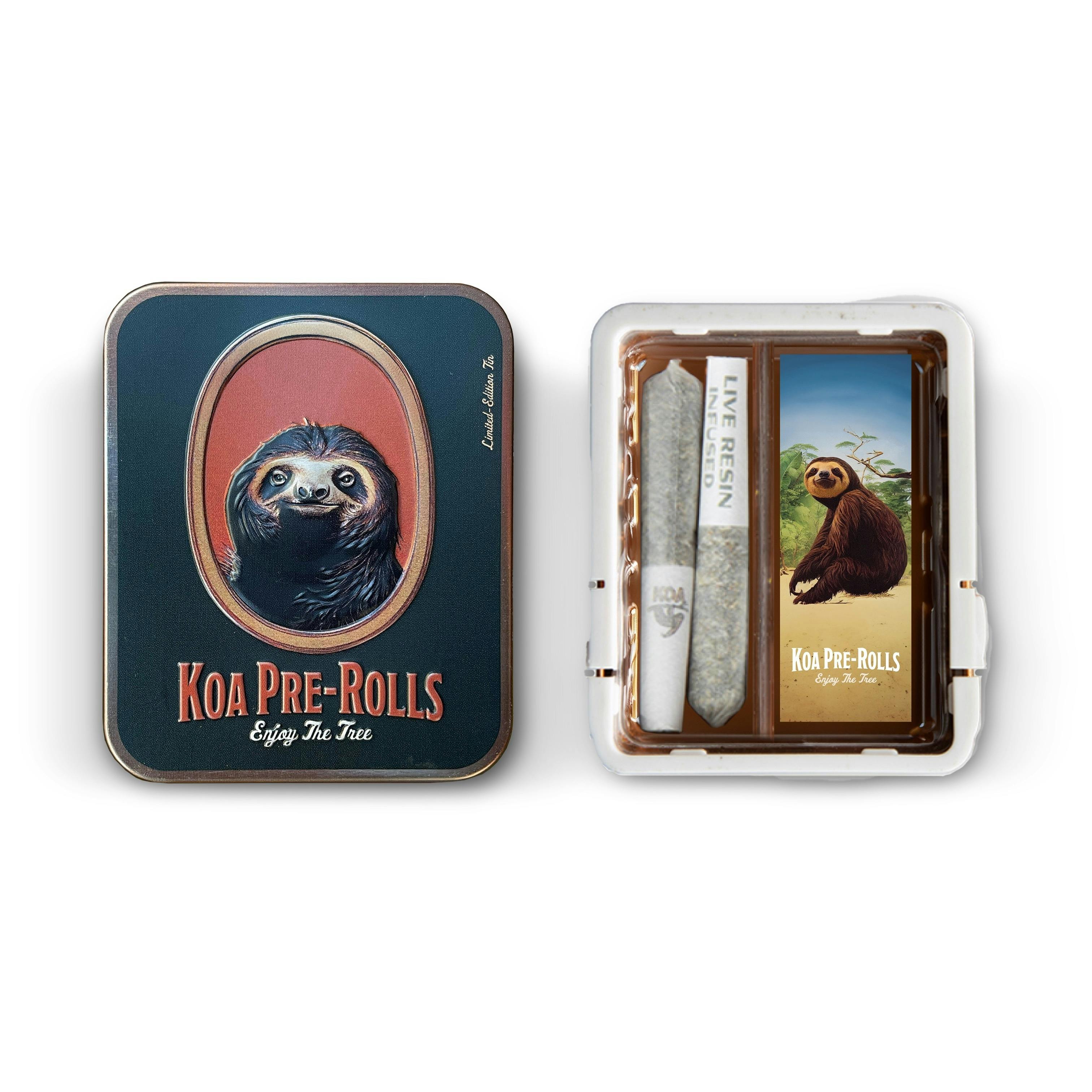 Photograph of product: KOA | Doubles Infused PreRolls (0.7g-2pk) El Chapo OG x Frozen Grapes (H)