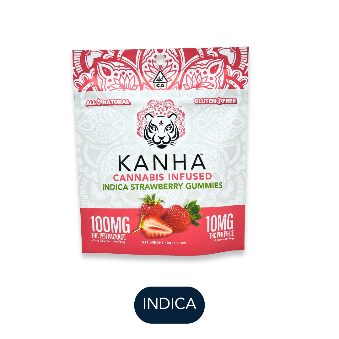 Photograph of product: Kanha - Classic - Strawberry - Gummies - 10pk - 100mg