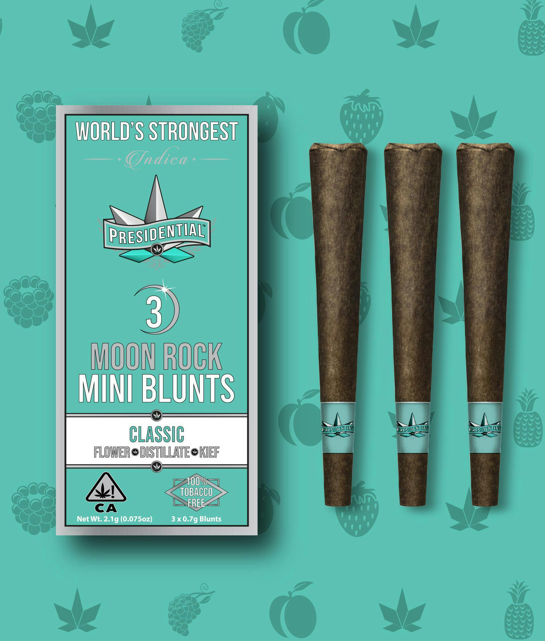 Photograph of product: Presidential - Classic - Moon Rock - Mini - Multi Infused Blunt - 3ct - 1.8g
