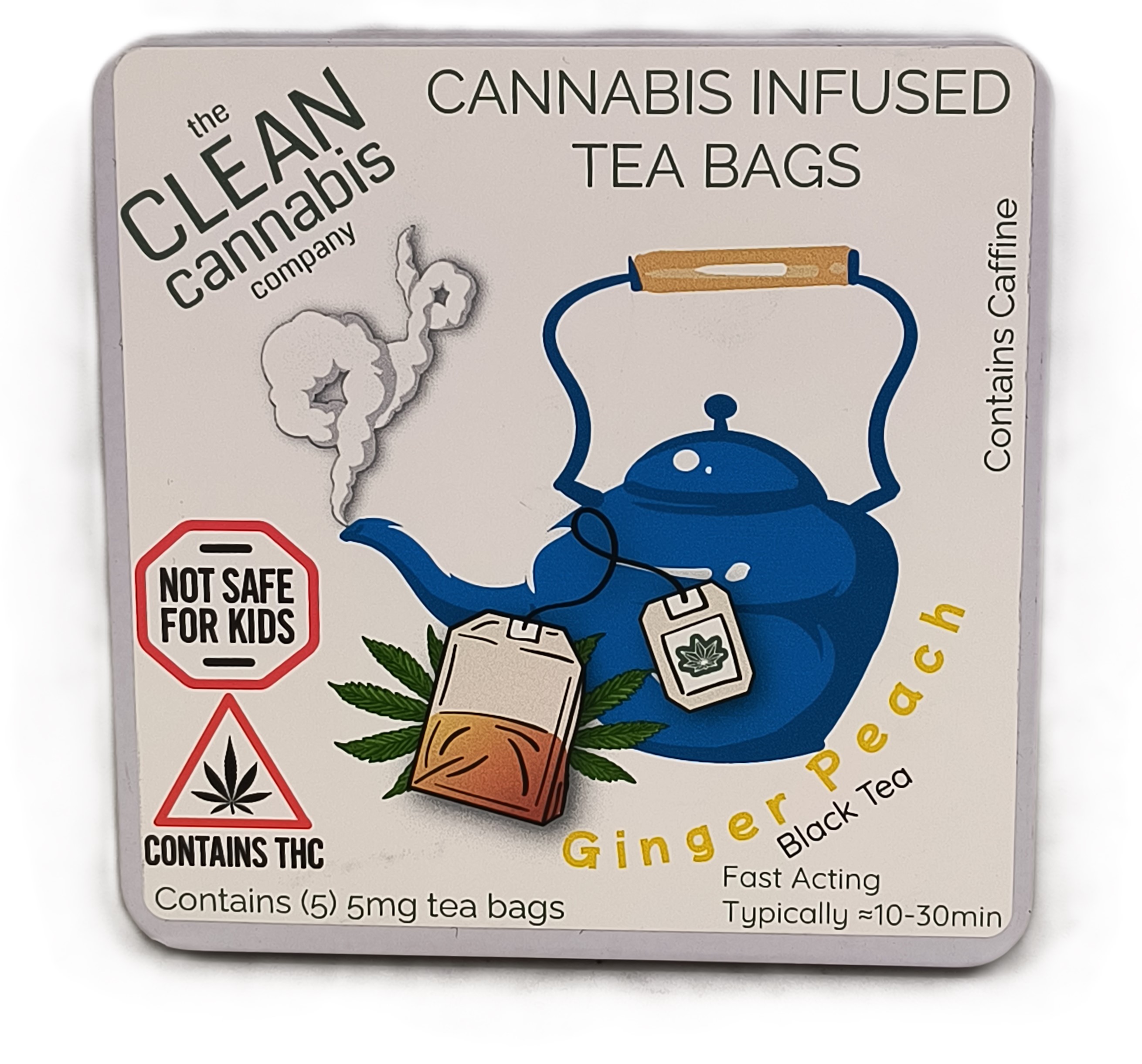 Photograph of product: Ginger Peach Tea Bags | 25mg TH-oui | Clean Oui'd