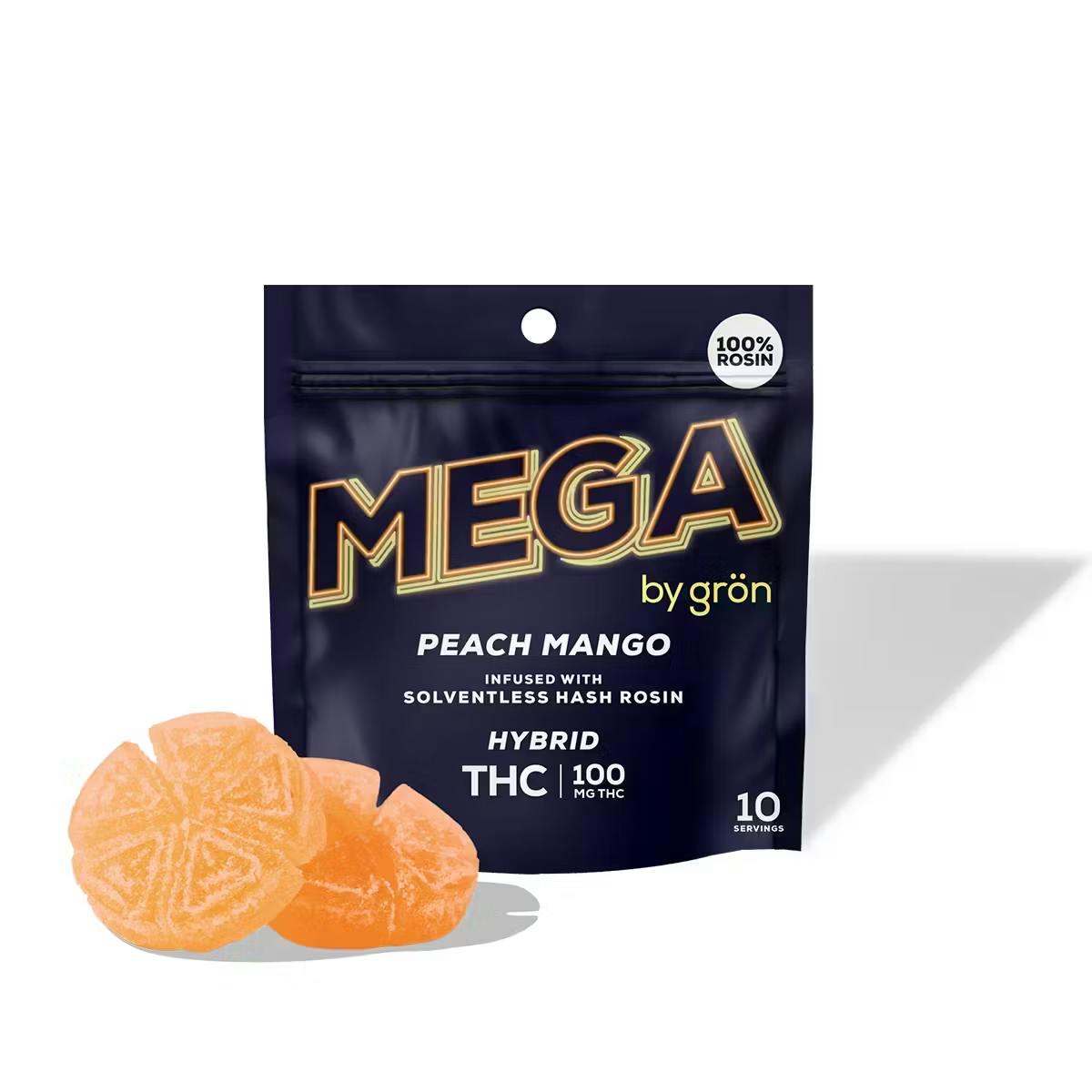 Photograph of product: Pearls Mega: Peach Mango: Rosin 100mg