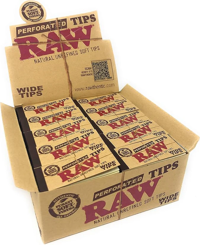 Photograph of product: Raw Authentic Hemp & Cotton Perforated Wide Tips