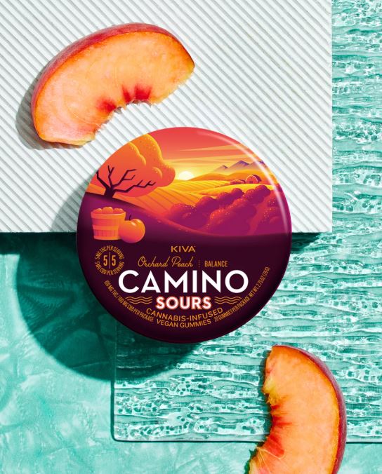 Photograph of product: Orchard Peach Sours 1:1 TH-oui:CBD 100mg -10pk