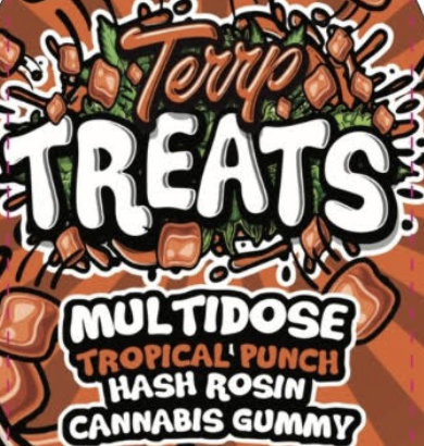 Photograph of product: Terrp Treats | Tropical Punch au chocolat Rosin Gummy | 100mg