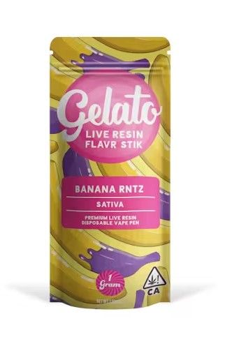 Photograph of product: Gelato Live Resin AIO Vape Banana Rntz 1g - 