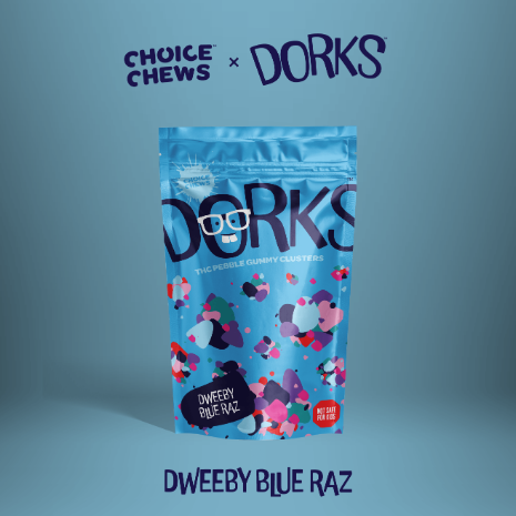 Photograph of product: CHOICE DORKS | Edibles | Gummy Clusters |  Blue Raz | 200mg