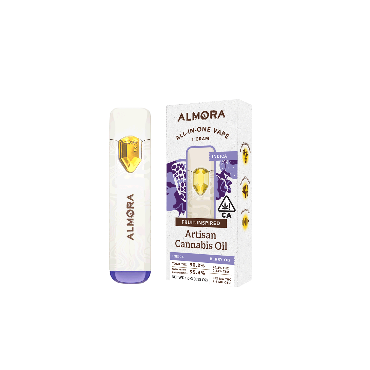 Photograph of product: Almora - 1g Fruit-Inspired AIO - Grape Ape