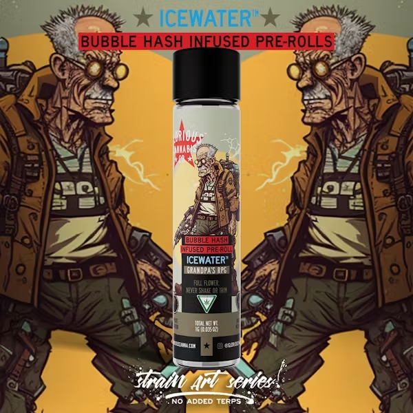 Photograph of product: Glorious Oui'd - 1g Icewater Bubble au chocolat Preroll - Dat Big Nasty